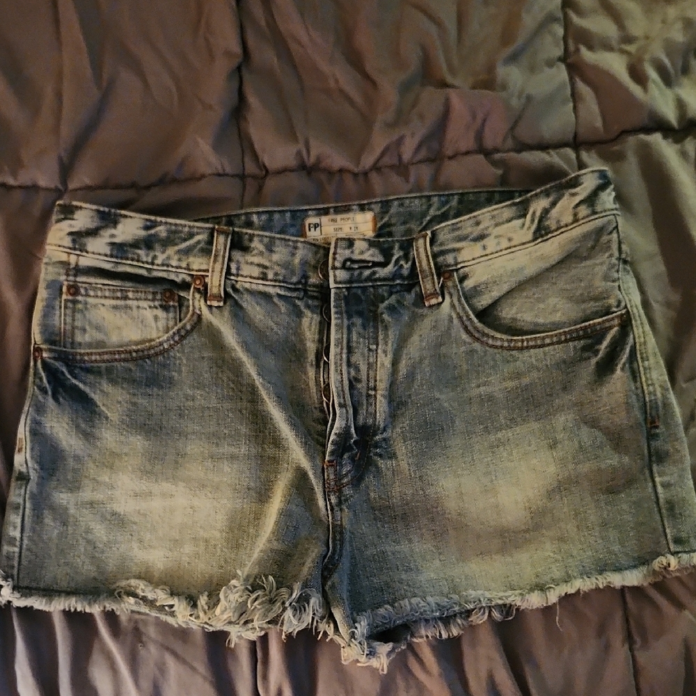 Free People Frayed Denim Shorts
